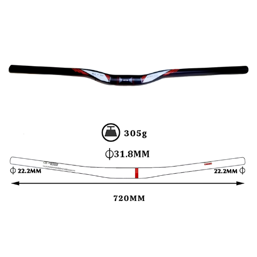 🚲 Manubrio MTB Aluminio 31,8x720 mm - Imagen 2